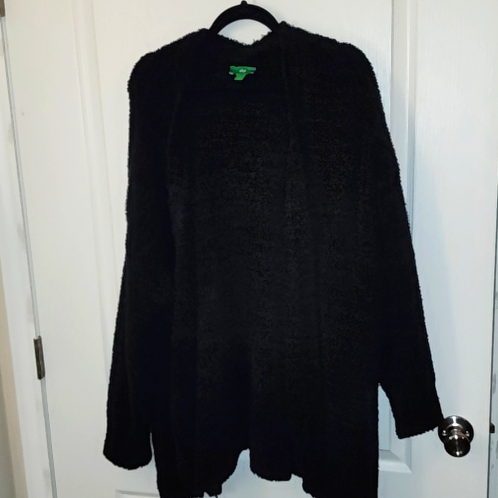 Black Fuzzy Cardigan 3X